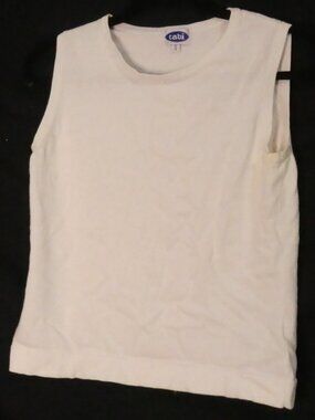 TABI Classic White Sleeveless Tank Top Shell - Size Medium